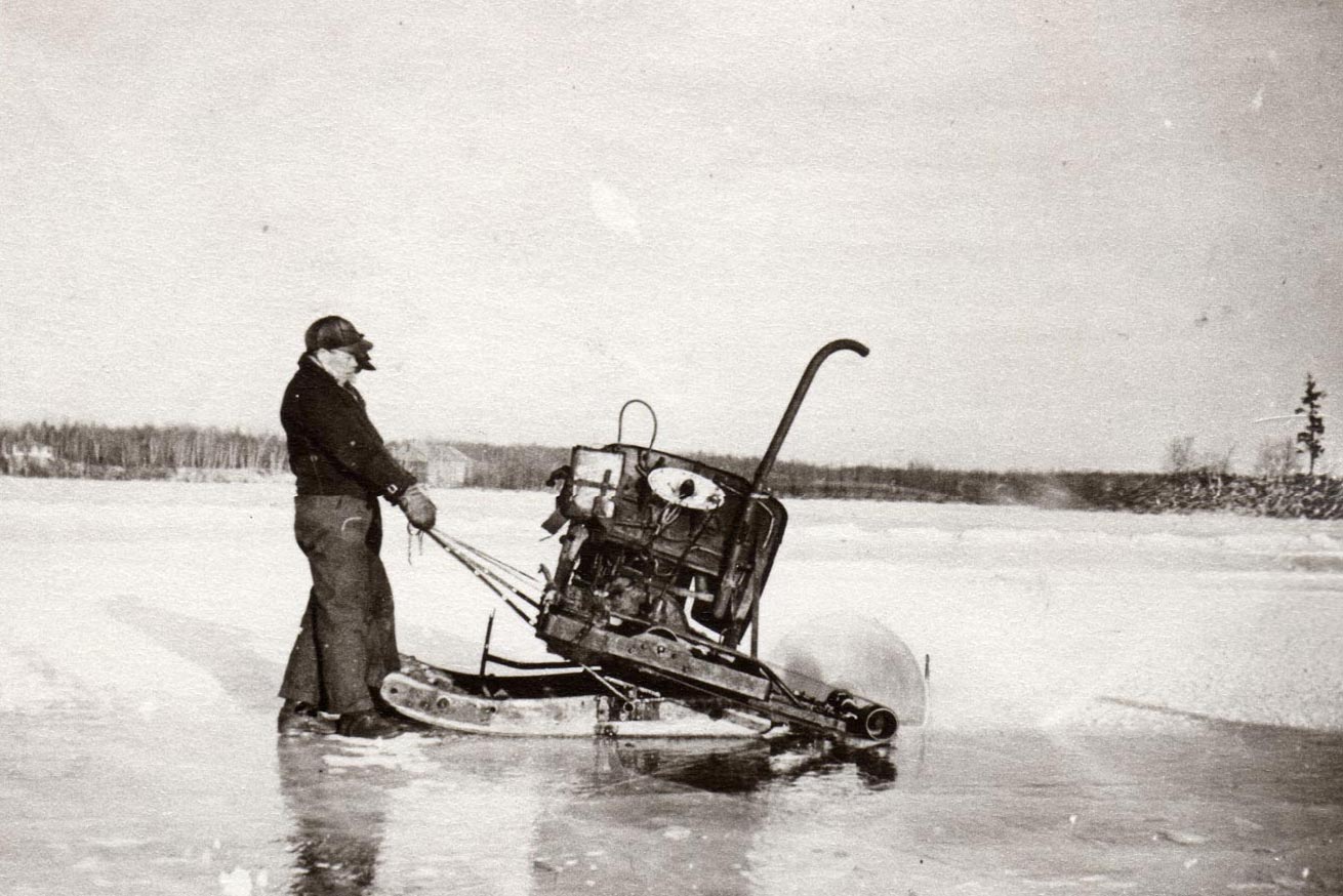 Harvesting the ice crop, Ely Lake, Eveleth
